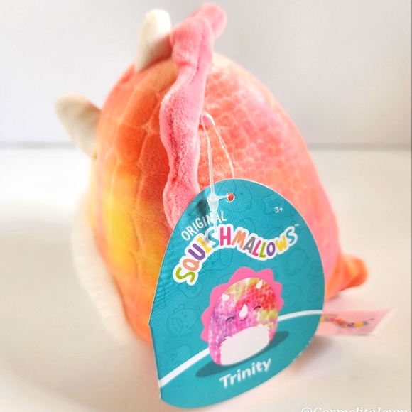 TRINITY 🦖 Pink Tie Dyed Triceratops Original Squishmallows by Kelly Toy ☆》NWT《☆ - Picture 2 of 7
